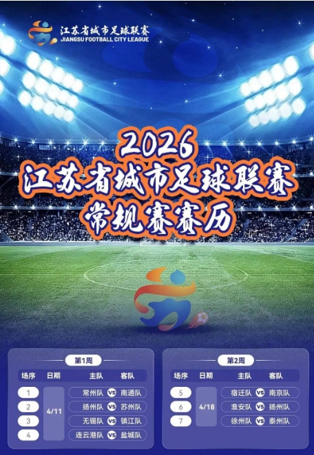 2026苏超南京队赛程出炉 赛程艰难，前