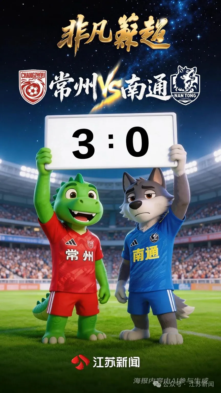 2026“苏超”首日4场比赛狂进10球！