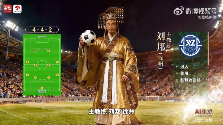 刘邦挂帅 中场韩信 前锋项羽悟空   苏超梦之队